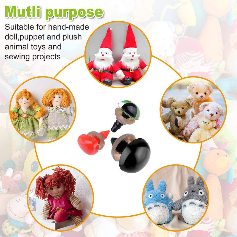 ASTARON 1028 Pcs Plastic Safety Eyes and Noses Kit with Washers for Doll Plush Animal Craft Making,Assorted Size - Image 4